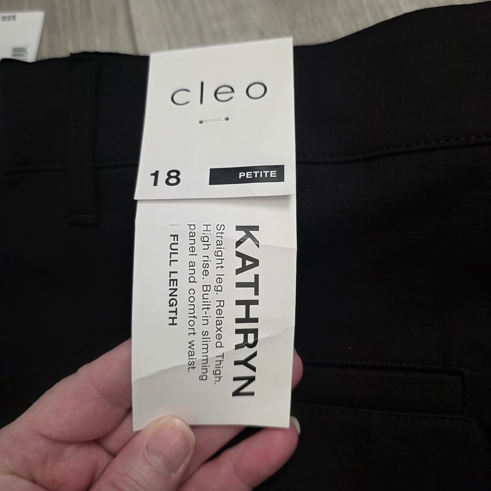 Cleo Petite Black Dress Pants Size 18 Straight Leg High Rise Work Career - Picture 9 of 13